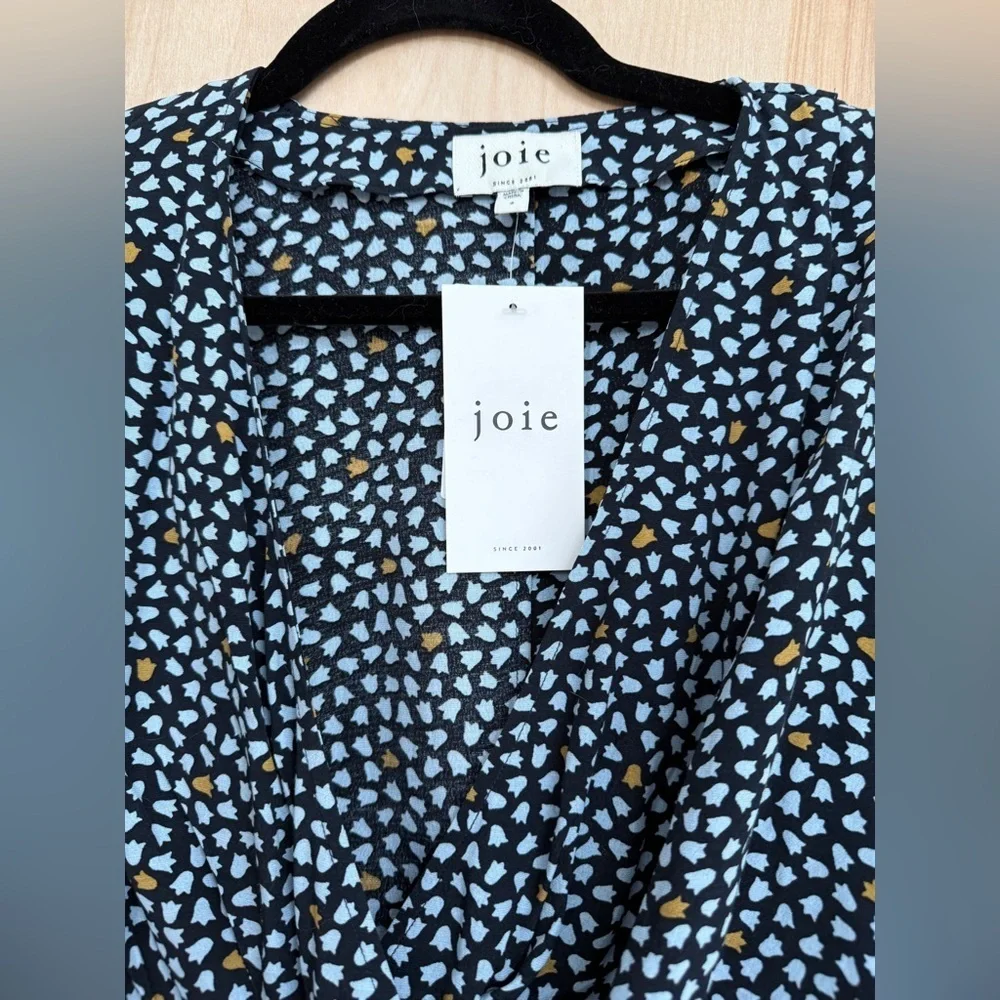 Joie Louise Faux Wrap Blouse in Navy. NWT, stunning design!! - Picture 10 of 14
